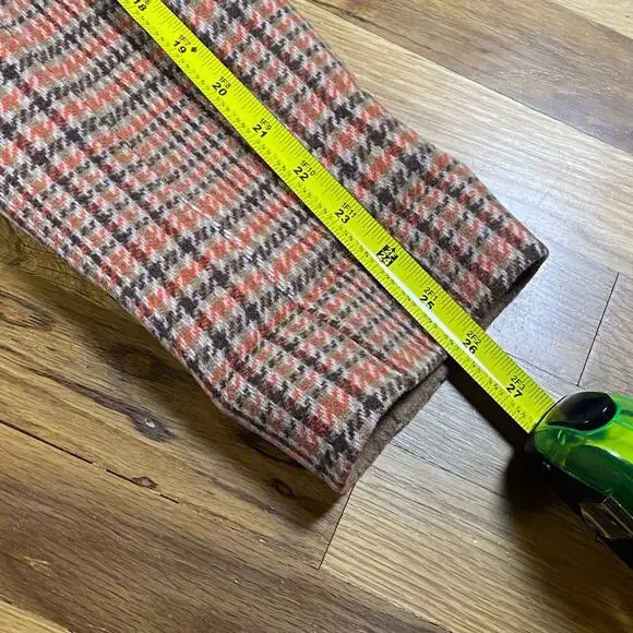 NEW Talbots Coat 12 Wool Blend Campfire Plaid Classic Lapel Patch Pockets Long - Picture 15 of 15